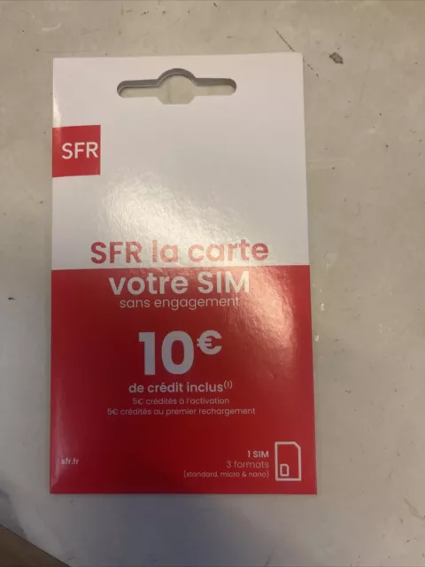 Carte SIM SFR Prépayée avec 10€ de Crédit Offert à l'Activation Sans Abonnement