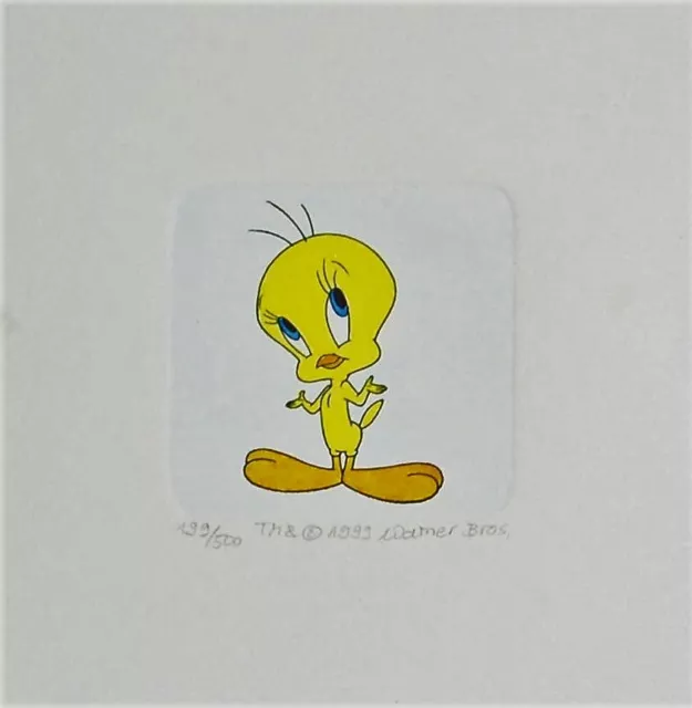 Warner Brothers Tweety Original Etching Signed Limited ED No'd Cartoon Framed