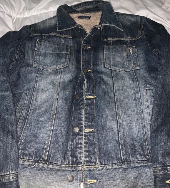 VINTAGE TOM TOMPSON Men s Denim Jacket Size XL Light Blue Trucker