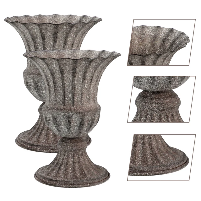 2 Pcs Headstone Vase Pillar Flower Pot Cemetery Memorial Column
