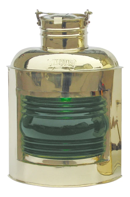 Steuerbordlampe mit Petroleumbrenner Schiffslampen Messing Sea4You maritime Deko