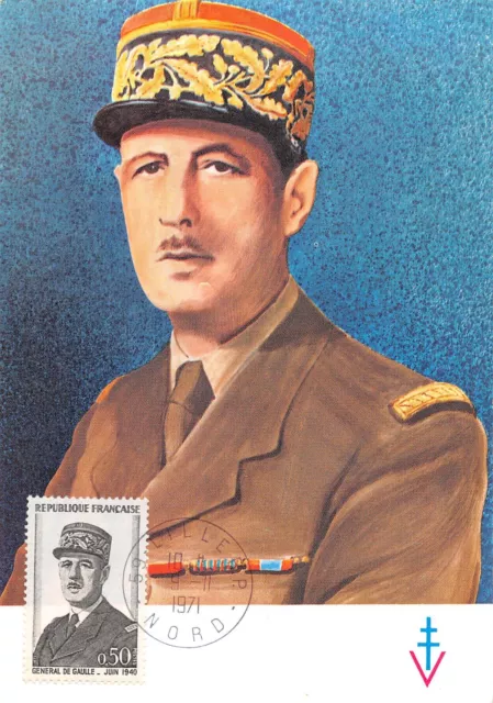 Card Maximum FDC France General de Gaulle November 1971 n1