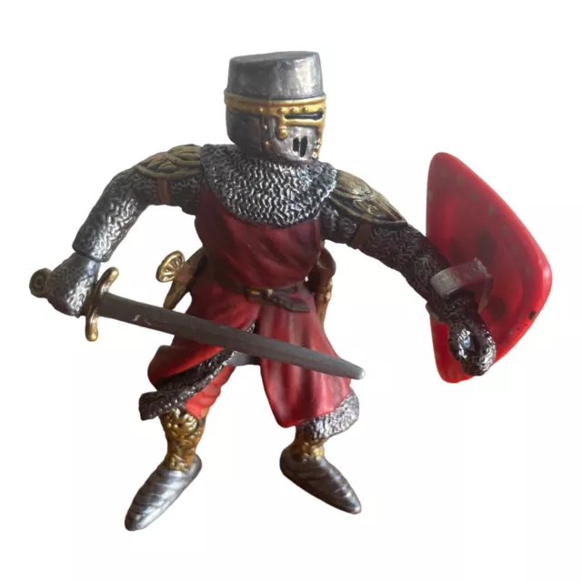 Schleich World of Knights Red Knight Foot Soldier Chainmail Sword Figurine 70024