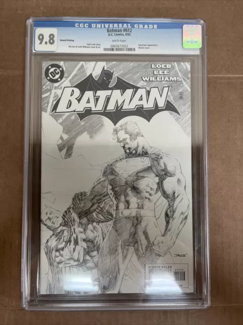 Batman #612 2nd Printing CGC 9.8 2003 Jim Lee Sketch Cover