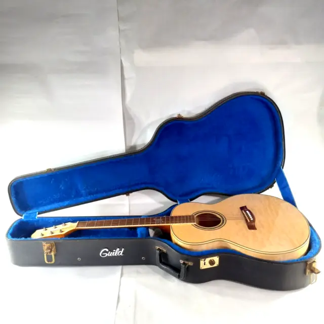 Ibanez EW20QMBBD1201 Burl Ash Acoustic Guitar 6-Sring Dreadnought and Guild Case