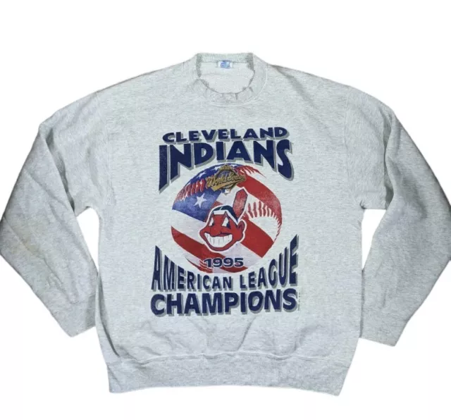 Vintage 1995 Cleveland Indians Starter Chief Wahoo AL Champs Pullover, XL, MLB