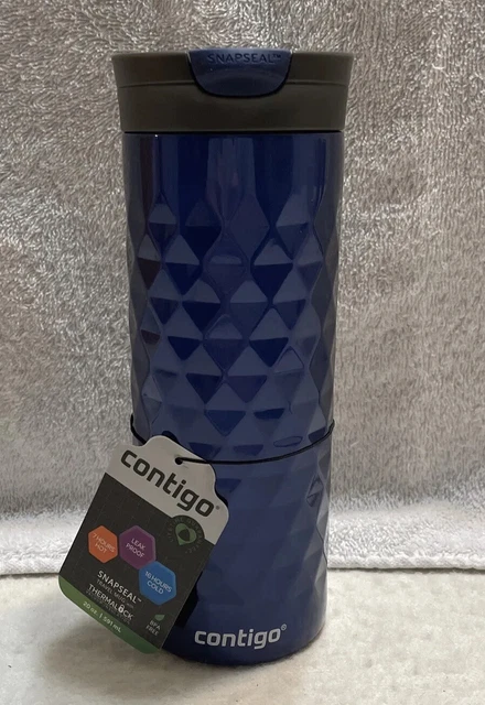 CONTIGO Kenton 20 oz Stainless Steel Snap Seal Insulated Travel Mug - Blue - NEW