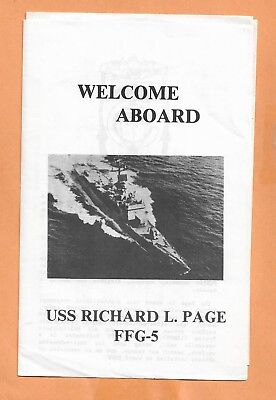 U.s.s Richard L.page Ffg-5  Welcome Aboard Pamphlet 3 Pages