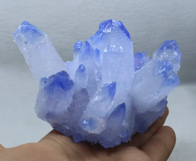 483g New Find Blue Phantom QUARTZ Crystal Cluster Specimen