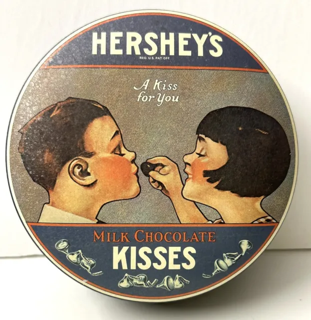 Hershey’s Kisses 1982 Metal Collectors Tin Round Empty