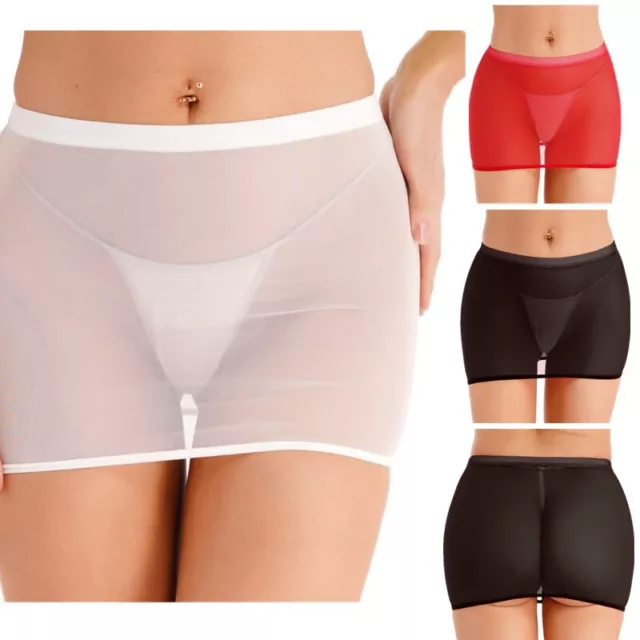 Women See Through Mini Skirt Low-rise Mesh Sheer Skirts Sexy Nightwear  Clubwear