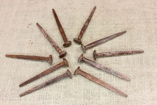 2 1/2" Rosehead 10 Nails Patina Rust Sealed Wrought Iron Spikes Decorative 2.5"