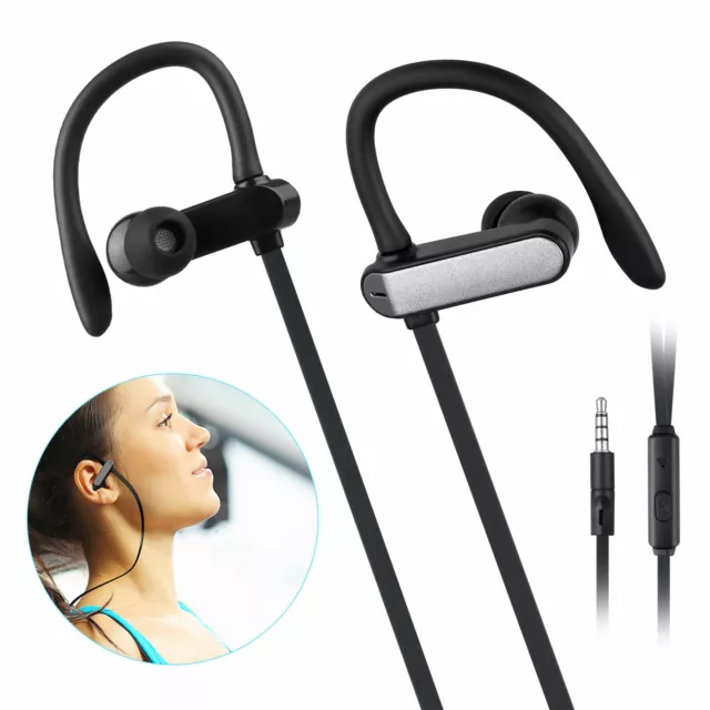 Sweatproof Wired Twin Headset Headphones In-Ear Stereo Sport Earphones Earbuds