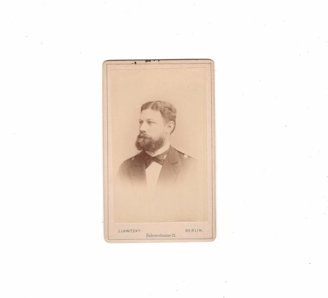 CDV Foto Soldat / Marine / Offizier mit Widmung - Berlin 1880er