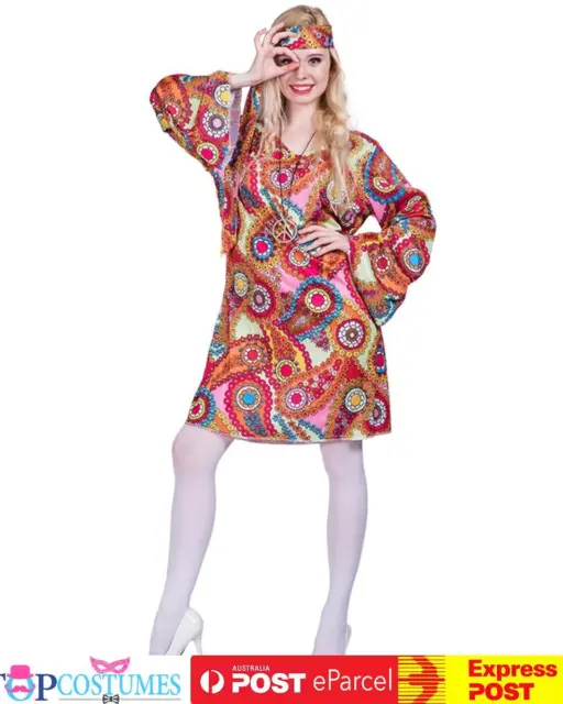 Go Go Girl Disco Diva 1960s 1970s Retro Hippie Hippy Women Groovy Costume