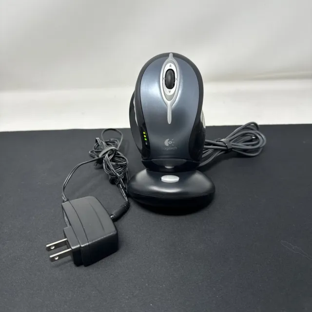Logitech MX1000 Wireless Laser Mouse M-RAG97, Receiver Charger Dock, AC Adapter!