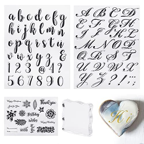 4 PCS Alphabet Cake Stamp Tools Alphabet Letter Fondant Stamps for Cookie Biscu