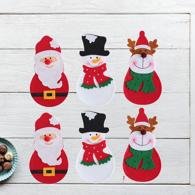 6 Pcs Weihnachtsgeschirrhalter Weihnachtliche Bestecktasche