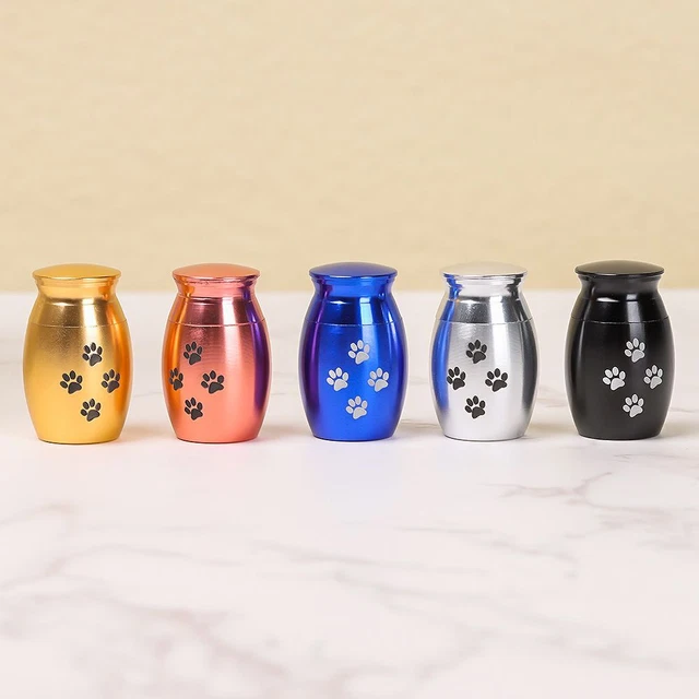 Dog Paw Print Cat Memorial Pet Cremation Urns Keepsake Ashes Holder Beloved Pet