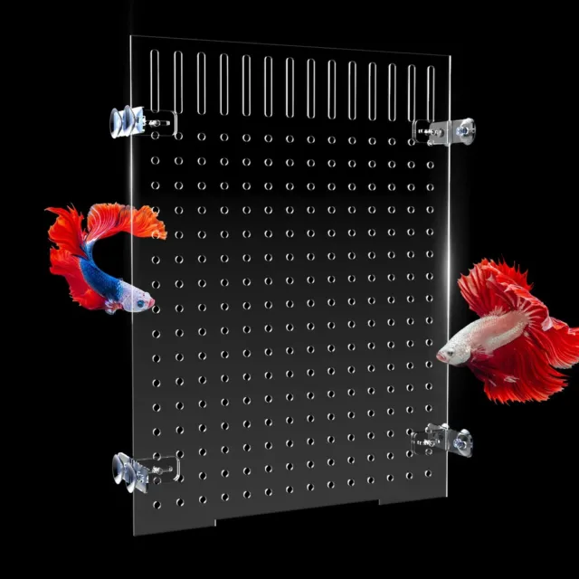 Fish Tank Divider Acrylic Aquarium Divider Kit with 8 Suction Cups Accessorie...