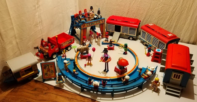 PLAYMOBIL VINTAGE CITY cirque porte roulotte cage fauves set 3514 de