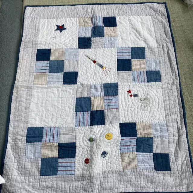 Little white company Stars Space cot/bed Quilt Throw Coverlet Cotton