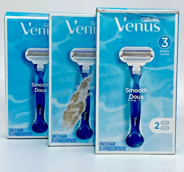 Gillette Venus Rasoio Close & Pulire IN 1 Stroke. 3 Lame, 2 Cartucce X 3 Pack