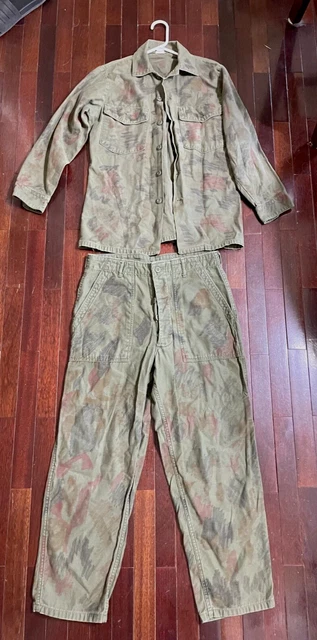 1972 VIETNAM US Army OG 107 BDU Utility combat Fatigues JUNGLE CAMO