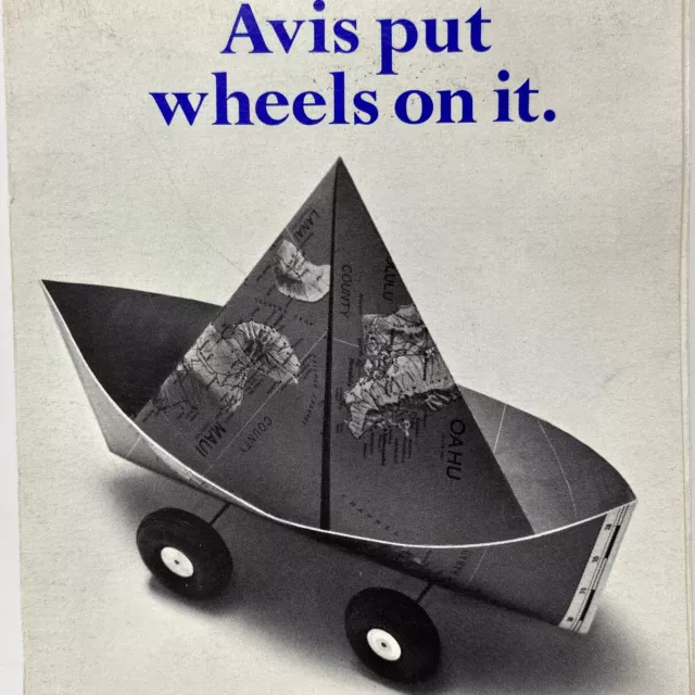 Vintage 1960s Hawaii Avis Advertisement Brochure