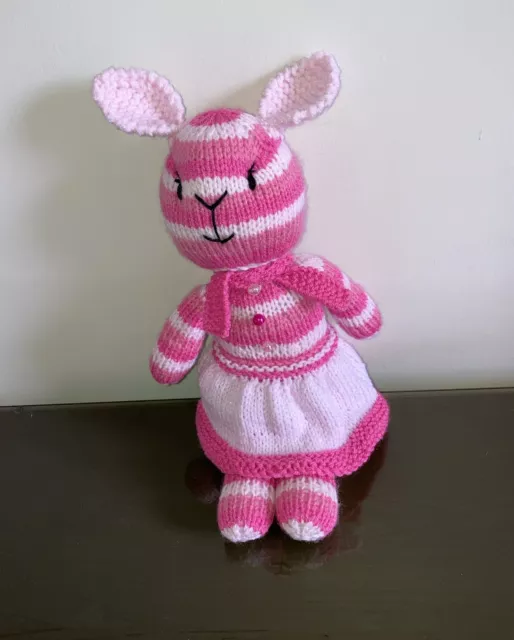 Cute n Cuddly Hand Knitted Soft Toy Dressed Easter Bunny Rabbit 🐇 - Homemade