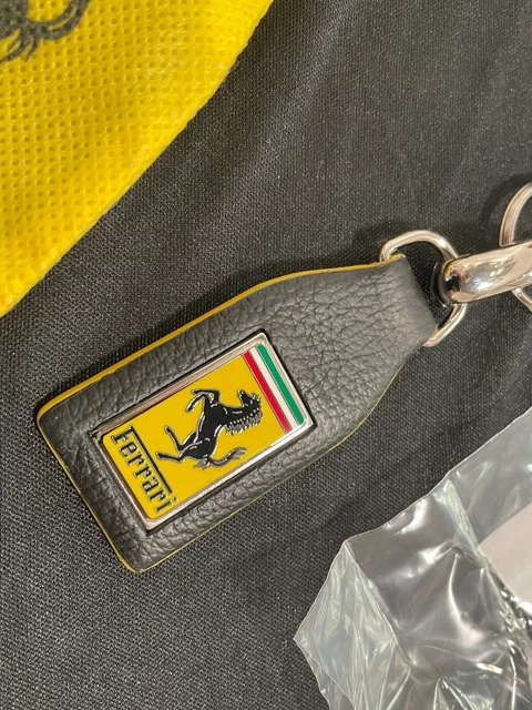 Ferrari Leather Key Ring Black/Yellow 70006151