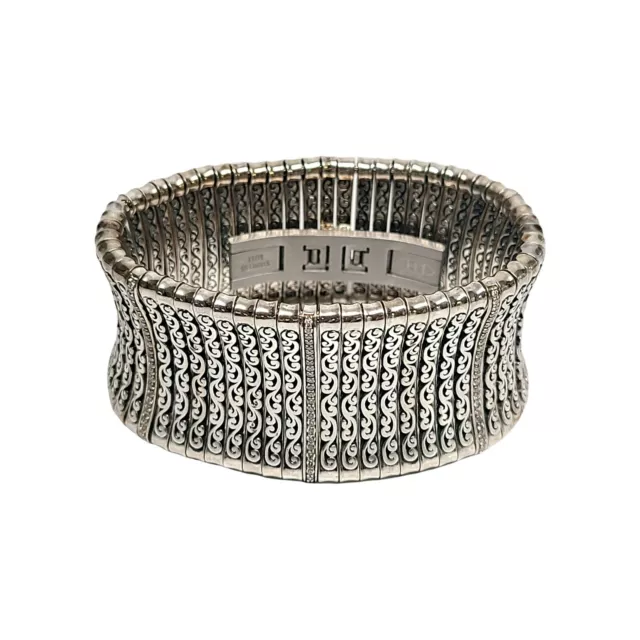 Lois Hill Sterling Silver Diamond Station Large Signature Bracelet #11393 Lois Hill Sterling Silver Diamond Station Large Signature Bracelet #11393