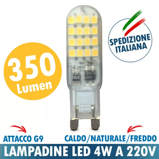 LAMPADINA LED G9 2W 3,3W 4W 5W 8W 12W 220V LAMPADINE LUCE CALDO