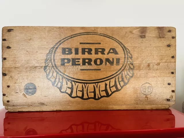 🔵 BIRRA PERONI grande cassa cassetta pubblicitaria in legno orig 1968 🚚 GRATIS