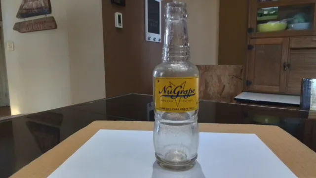 NuGrape Pop Soda Bottle 6 Fl. Oz Vintage Grape Juice Advertising Bottle