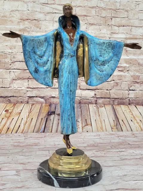 Arte Noveau Bronce Moda Francesa Bailarina Flapper Estatua Escultura J Erte Sale