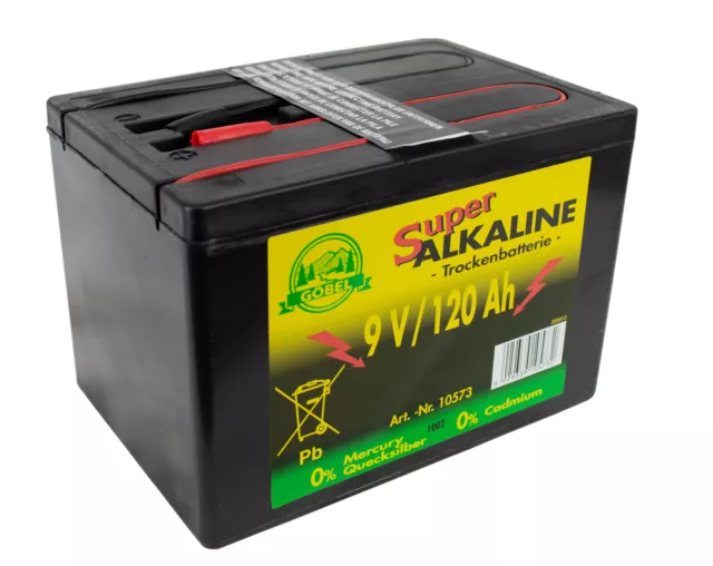 Weidezaun Batterie 9 Volt 120 Ah Alkaline Trockenbatterie Weidezaunbatterie E...