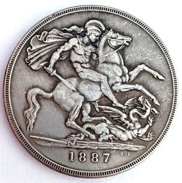 1887  Queen Victoria Crown, Beautiful Silver Plated Coin, Original Size.