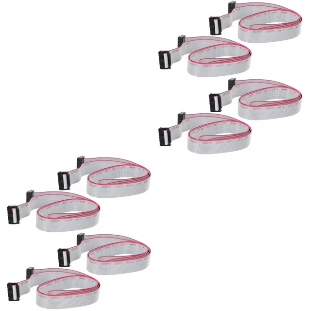 8 PCS Connecteur IDC Câble gris 16 broches Cable à ruban plat Flexible 2.54mm