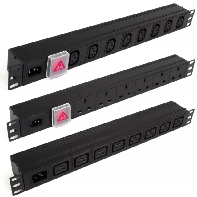 PDU C14/C20 Inlet to IEC C13/C19/UK Sockets Power Distribution Units Horizontal