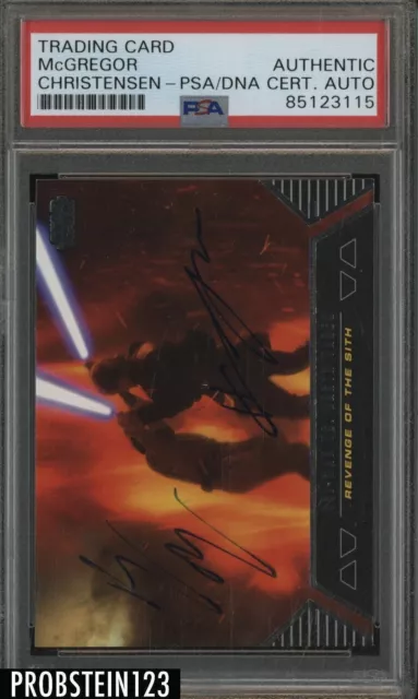 Ewan McGregor & Hayden Christensen SIGNED 2012 Star Wars Duels PSA DNA AUTO