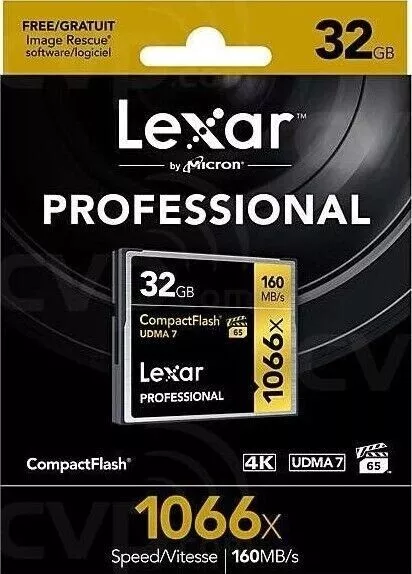 New in Box Lexar Professional 1066x 32GB CF CompactFlash Card Memory Card