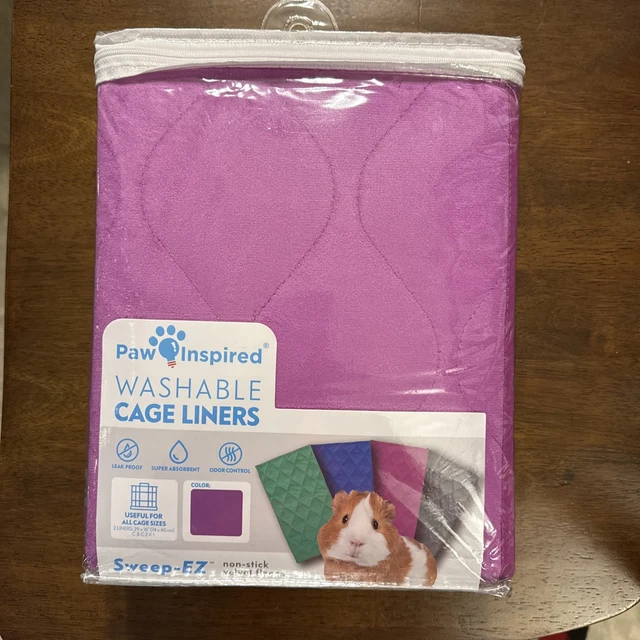 3ct Paw Inspired Guinea Pig Fleece Cage Liner – Washable, Reusable Pee Pads 12x12