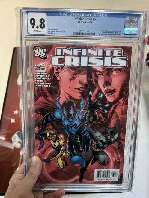 Infinite Crisis #5 CGC 9.8 (2006) 1st App New Blue Beetle Jim Lee Cover WP