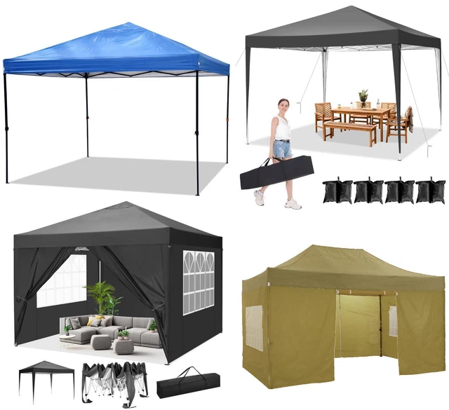 Falt Pavillon 3x3m/3,3x3,3m/3x4,5m Wasserdicht Gartenpavillon Bierzelt UV-Schutz