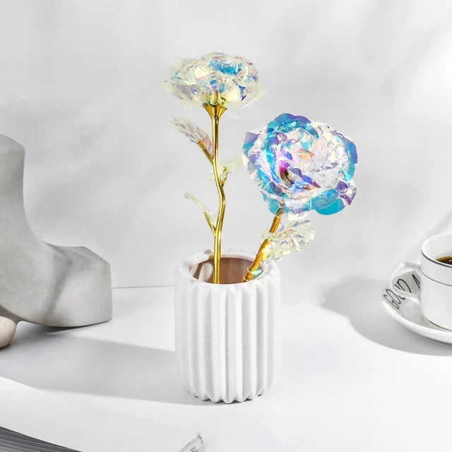 Ipnotizzante Lamina Oro 24K Galassia Fiore Rosa Ideale per ogni Occasione Speciale