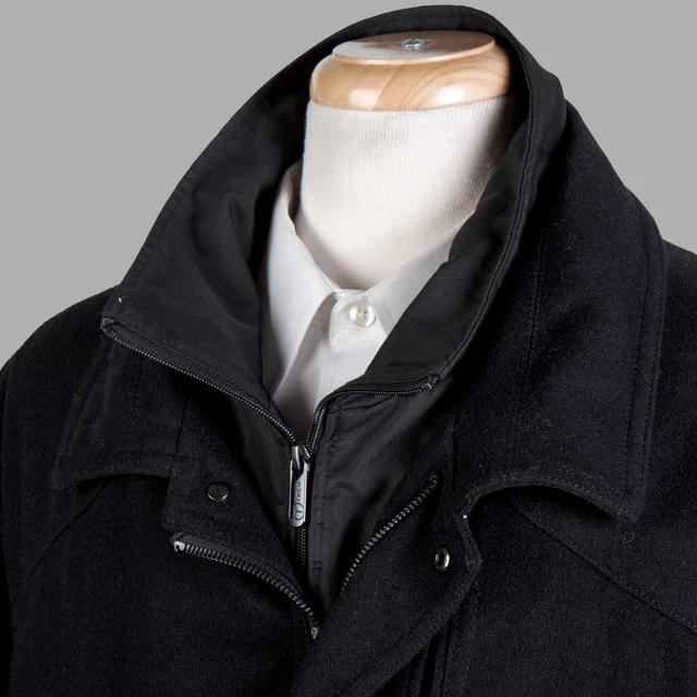 Tumi Coat Mens 2XL XXL T-Tech Charcoal Black Wool-Poly Waterproof Bib Peacoat