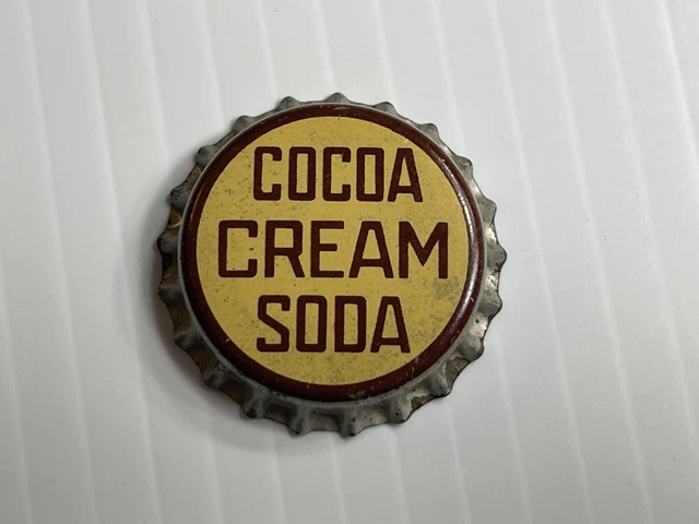 Vintage - Cocoa Cream Soda Bottle Cap *Cork Back* (Yellow In Color)