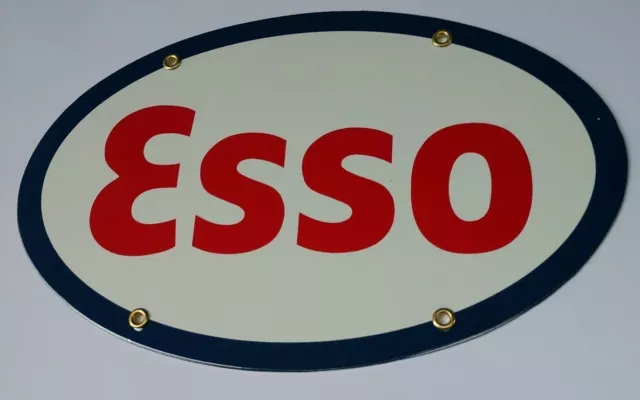 Esso oval Gas Oil Gasoline Porcelain Sign