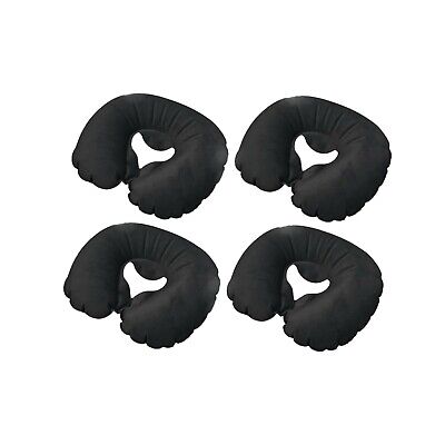 Lot of 4 Black Easy Carrying Foldable Inflatable travel neck pillow -Family sets